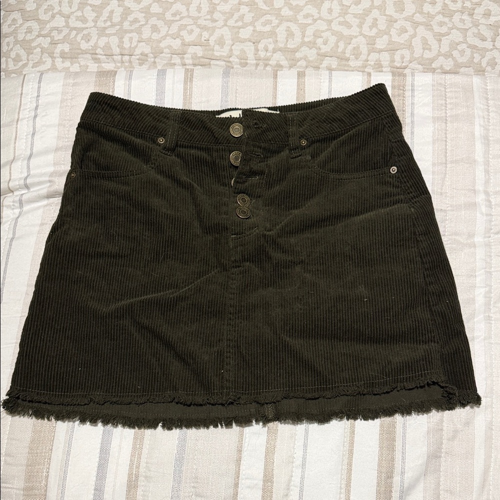 Indigo Rein Corduroy Mini Skirt in Dark Brown